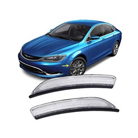 eLoveQ Clear Lens Amber Full LED Front Side Marker Light Kit Compatible With 2015-2017 Chrysler 200, Replace OEM Sidemarker Lamps (2015-17 Chrysler 200 (Clear Lens))