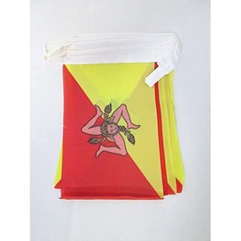 AZ FLAG - Sicily Bunting Flag - 40 Ft Garland with 20 Sicilian Flags 18'' x 12'' - 100% Polyester String Pennant - 12 meters