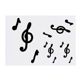 4 x 'Three Music Symbols' Temporary Tattoos - Water Resistant, Skin-Safe, Non-Toxic Transfers, Mixed Sizes (TO00082736)