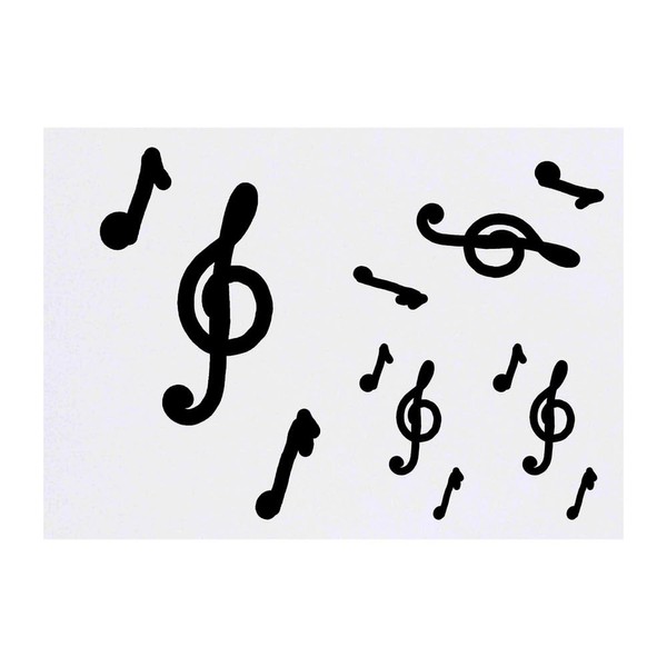 4 x 'Three Music Symbols' Temporary Tattoos - Water Resistant,