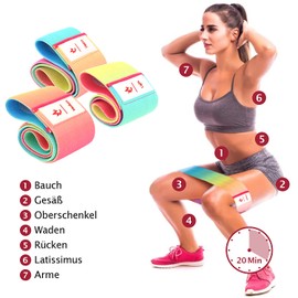 Legendwerk resistance bands, premium fitness band in strengths (S), (M) or (L), resistance band in rainbow style, exercise bands – non-slip, gift tip, women, fitness
