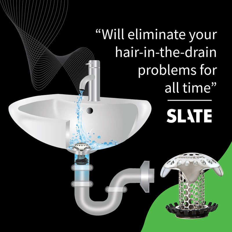 SinkShroom Ultra Revolutionary Bathroom Sink Drain Protector, Stainless Steel with