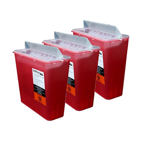 OakRidge Products Transparent Sharps Container for Home Use and Professional
