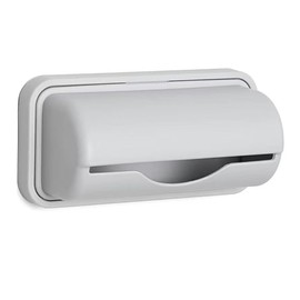 Wall-Mounted Trash Bag Dispenser for Small Garbage Bags – Adhesive PVC Storage Box for Bathroom, Kitchen, Cabinet, or Car – No-Drill, Removable Liner Bag Holder, Beige (Gray, Large)