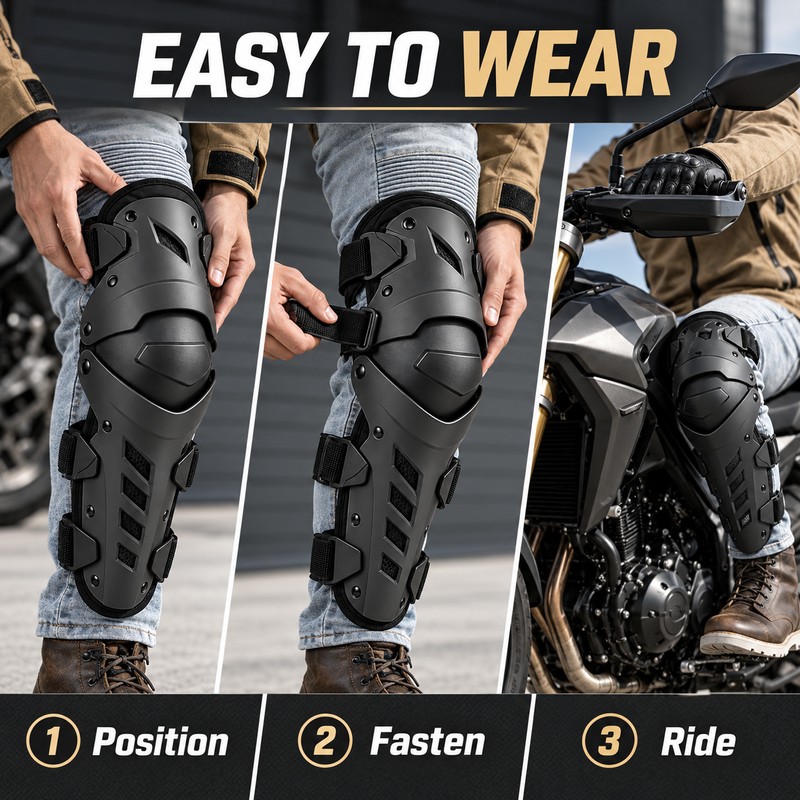 Motorcycle Knee & Elbow Guard Set for Riding – Adjustable