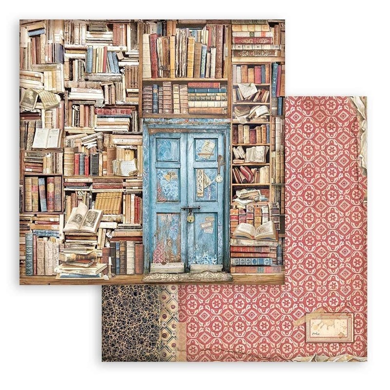 Stamperia 8" x 8" Paper Pad Vintage Library