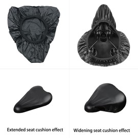 MEETOOT - Funda impermeable para asiento de bicicleta, impermeable, funda para sillín de bicicleta, funda de lluvia elástica para asiento de bicicleta, 3 piezas, funda de asiento de bicicleta,