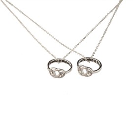 LUX ACCESSORIES A Promise is Forever Infinity Knot BFF Best Friends Matching Ring Necklace Set
