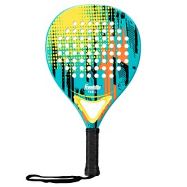 Franklin Sports Padel Racket - Endeavor - Fiberglass Padel Paddle with Foam Core - Pop Tennis Racket - 365g Padel Paddle - Premium Performance Racket - Blue/Yellow