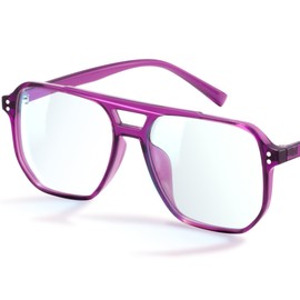 livho Vintage Aviator Blue Light Blocking Glasses, Fashion Oversized Frames with UV Protection Coating, Unisex Design