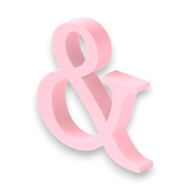 10cm Alphabet Letter Pink Clarity Canvas Initial Object (&)