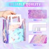 ISKYBOB 8PCS Holographic Gift Bags with Handle, Iridescent Handbag 8