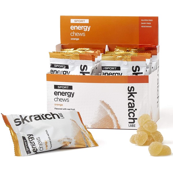 SKRATCH LABS Sport Energy Chews, Orange (10 pack) - Natural, Developed for Athletes and Sports Performance, Gluten Free, Dairy Free, Vegan