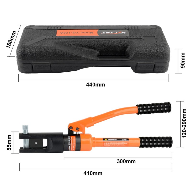 HZLZRZ Hydraulic Crimping Tool 12 Tons, Range 8AWG-4/0AWG(250MCM), Hydraulic Cable