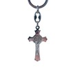 Joseph's Workshop Saint Benedict Cross Keychain – Classic Silver Benedictine