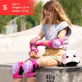 SKATEWIZ Knee and Elbow Pads for Children - Knee Pads Kids Kids Knee and Elbow Pads - SMASH - Size S Pink Purple - Elbow and Knee Pads Kids Kids Knee Pads - Scooter Knee Pads Skate Pads
