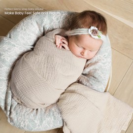 lulumoon Muselina Manta Swaddle Bebé -Manta de algodón Suave para bebé Manta de recepción Neutral 2Pack(Oliva)