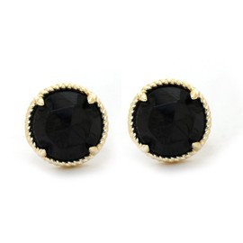 Gempires Black Spinel Gemstone Stud Earrings Lightweight Hypoallergenic Gold Plated Timeless Jewelry for Women Perfect for Everyday Formal Events Elegant Gift for Her