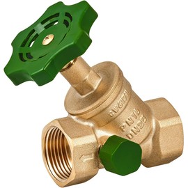 Angle Seat Valve 1 Inch Made of High-Quality Brass (CW617N) 16 Bar - Check Valve Made of Nickel-Plated Brass, Teflon, Steel Lever, ISO228 Thread Connection (B)