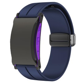 Lamshaw Compatible with Pavlok Shock Clock 3 Bands, Soft Silicone Buckle Sport Replacement Straps for Women Men Compatible with Pavlok Shock Clock 3 (Blue)