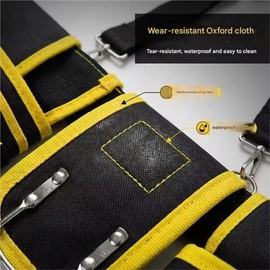ABBP-헤비듀티 공구벨트 (어깨끈 포함) 건축용 가위 허리 가방, 목수용 휴대용 Heavy-Duty Tool Belt with Shoulder Strap, Carpenter's Pouch with Pockets for Scissors and Hammer [01 As Shown]