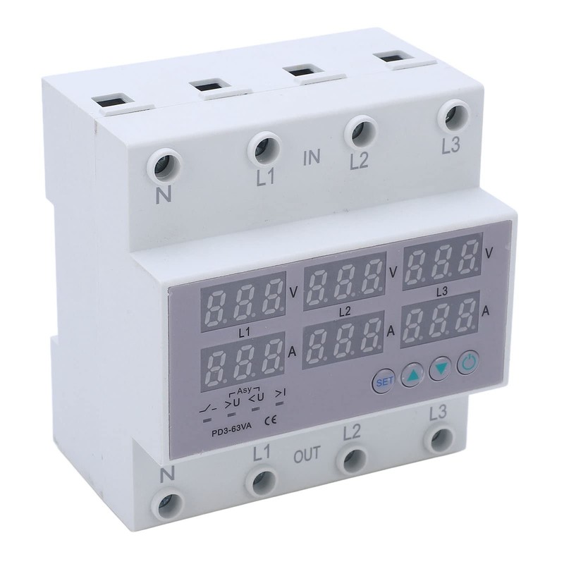 3-Phase Voltage Monitoring Sequence Relay, Digital Voltmeter Ammeter Power Meter