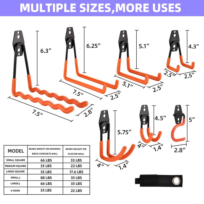 Rlipily 24 Pack Garage Hooks Steel Heavy Duty Garage Storage