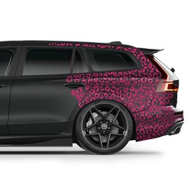 Finest Folia Set of 6 DIN A4 Sheets Car Stickers Leopard Pattern Motorcycle Bus Sticker Car Accessories Leopard Print Tuning Decor Design Film K172 (Magenta)