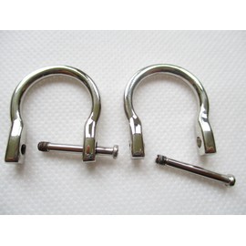 FREE STYLE D-Ring Screw-on 0.7 inch (19 mm), Pack of 4 (Silver)