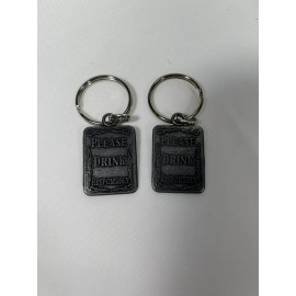 Set of 2 Jack Daniels Key Rings Vintage Please Drink Responsibly Sealed In Bag
