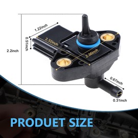 MOXRUQ Car Fuel Rail Pressure Sensor, Fuel Injection Pressure Sensor Replace 3F2Z9G756AC 0261230093, for Ford F150 250 350 E150 250 350 Escape Explorer Focus Taurus Mustang Expedition Mercury Lincoln