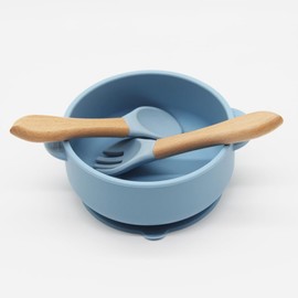 Juego de Alimentación para Bebés de 6 Piezas de Silicona Antideslizante con Ventosas, Libre de BPA y Apto para Microondas, Antideslizante A Prueba de Fugas Fácil de Limpiar, Baberos De Silicona Platos