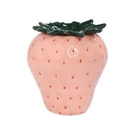 WAIT FLY Strawberry Ceramic Ashtray, Cute Cigar Ashtray for Indoor or Outdoor use, Home Office Decoration Ashtray for Smokers-Pink