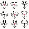 18 Pcs Easter Bunny Face Vinyl Decals - Bunny Faces