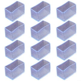 12pcs Rectangle PVC Chair Leg Caps Clear Furniture Feet Pads for Hardwood Floors Table Leg Caps White (20x40mm)