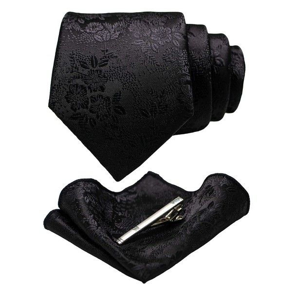 JEMYGINS Mens Floral Ties and Pocket Square Sets with Tie