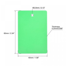 sourcing map Blank Waterproof Eyelet Hole Plastic Shipping Tags, for Product Identification Tags, Valve Marking, Outdoor Tagging,1.6 x 2.4 Inch Green Pack of 50