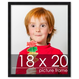 Poster Palooza 18x20 Contemporary Black Complete Wood Picture Frame with UV Acrylic Plexiglass, Foam Board Backing & Hardware Included