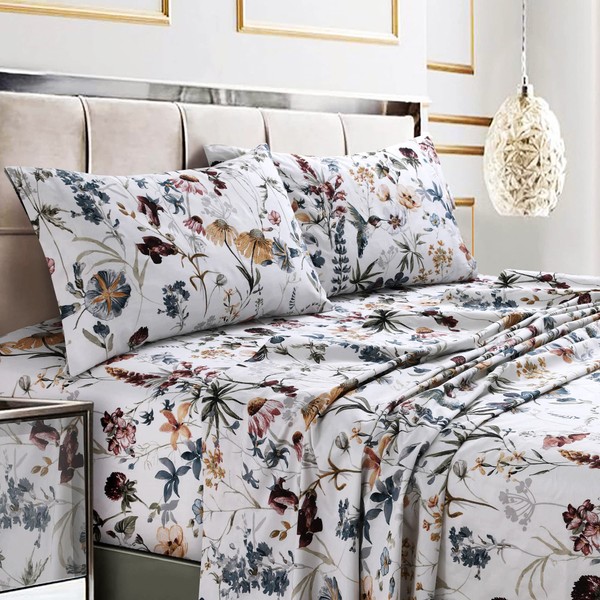 Tribeca Living Queen Bed Sheet Set, 300 Thread Count Soft