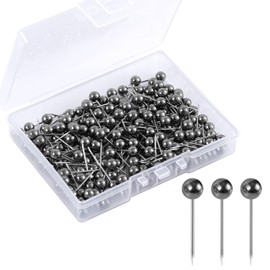 200pcs Map Push Pins,World Map Pins Round Head Drawing Pins for Travel Map Small Thumb Tacks Marking Pushpins for Cork Board Bulletin Picture Photo Home Office School DIY Craft (Black Gold)