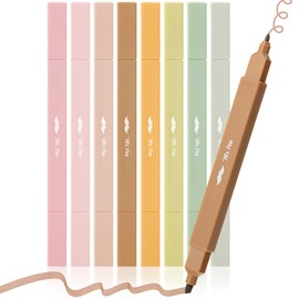 Mr. Pen- Dual Tip Aesthetic Highlighters, 8 pcs, Chisel & Fine Tips, Earthy Tones