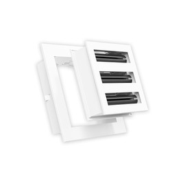 QuietCool 6x6 Modern Design AC Grille - Aluminum White - Air Vent - Linear Slot Diffuser - Register Grille for Heating and Cooling - Compatible with Ceiling, Wall, or Floor Registers