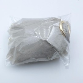 Unpafcxddyig Bunny Keychain Mini Soft Cute Artificial Mink Fur Fluffy Keyring 4.7in for Car Handbag,silver gray