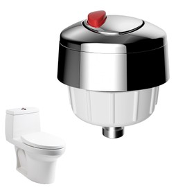 Hibbent Toilet Flush Button, Elliptical Dual Toilet Push Button, Cistern Flush Replacement, Toilet Push Button Flush Replacement Compatible with Ideal Cistern Tank Toilet Flush System,Chrome