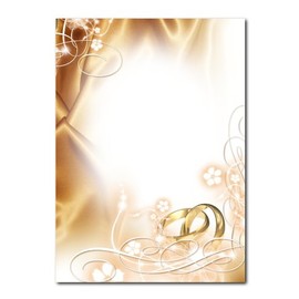 Lysco Wedding 5017 Design Letter Paper DIN A4 25 Sheets Single-side printed letter paper, easy to write on paper, for all printers/Photocopiers