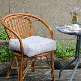 Babenest Chair Booster Cushions for Dining, Large Square Kitchen Seat Pads with Ties, Indoor Thick Non Slip Backing Floor Cushions 42 x 42 x 11cm for Office Desk Living Room, White