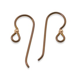 Hackberry Creek 10 Bronze Niobium Ear Wires + Copper Bead Accent - Hypoallergenic Earring Hooks