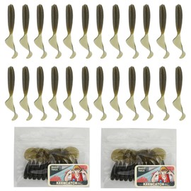 Keencatch 5cm(2") Soft Plastic Baits, Worm Grub Bream Fishing Lures for Saltwater and Freshwater, Curly Tail Soft Fishing Lures for Flathead