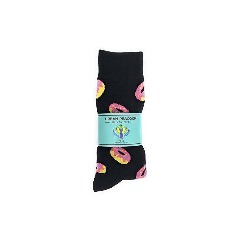 Urban-Peacock Men's Novelty Socks - Multiple Patterns! (Donuts - Black,