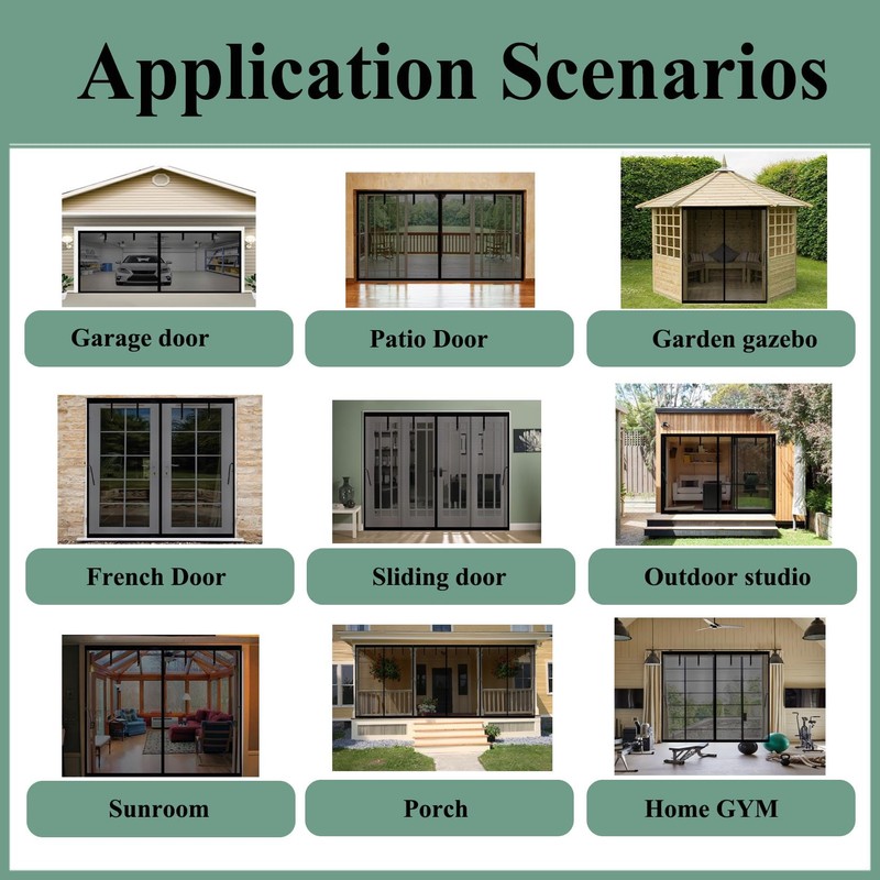 Garage Door Screen 11x9ft for 1 Car, Retractable Fiberglass Magnetic